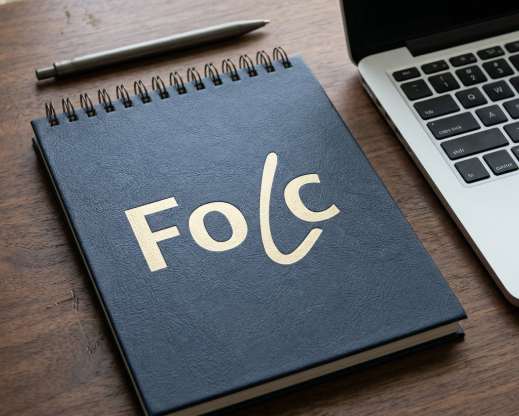 Folc logo on notebook